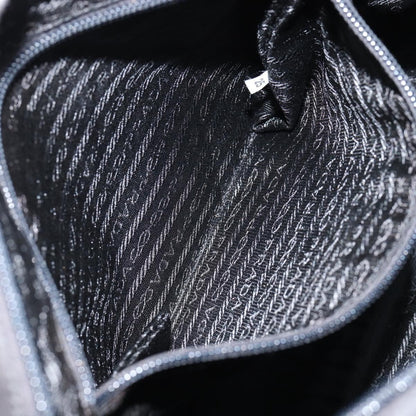 Prada Zip Messenger Tessuto with Leather, Black, Nylon, Handbag