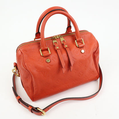 Louis Vuitton Speedy Bandouliere Monogram Empreinte Leather, Orange, Leather, Handbag