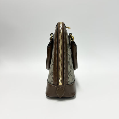 Gucci Horsebit 1955 GG Coated Canvas with Leather, Brown, Other, Shoulder Bag