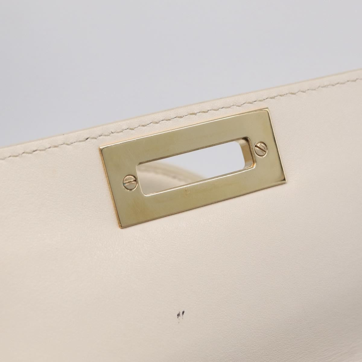Salvatore Ferragamo Sofia Satchel Woven Leather, White, Leather, Handbag