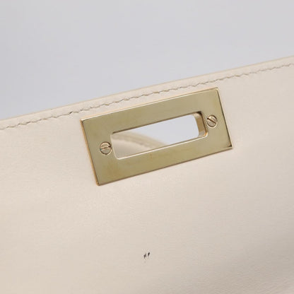 Salvatore Ferragamo Sofia Satchel Woven Leather, White, Leather, Handbag