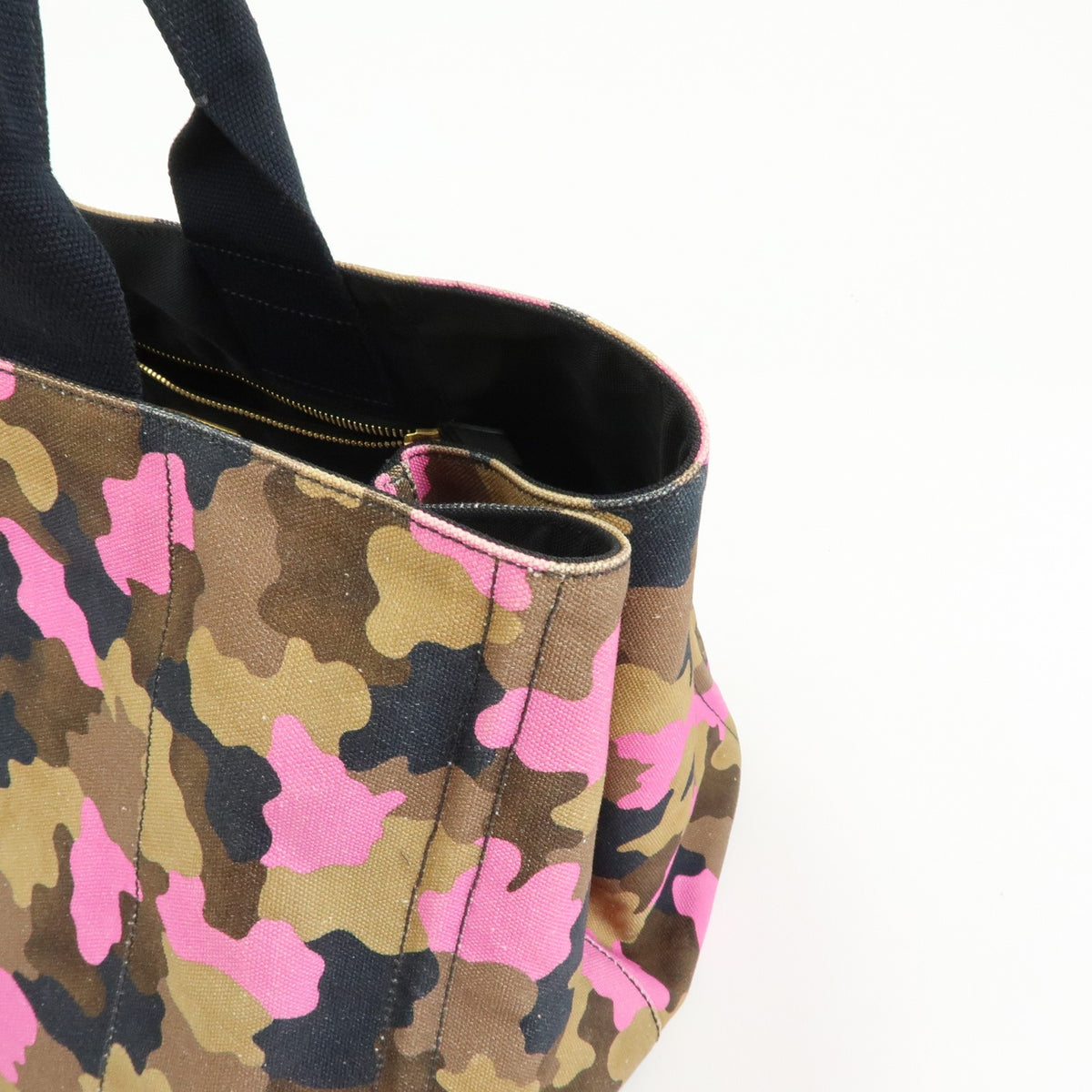 Prada Canapa Canvas, Khaki, Canvas, Tote Bag