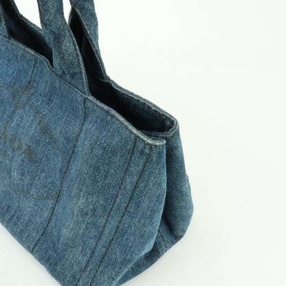 Prada Canapa Denim, Blue, Denim, Tote Bag