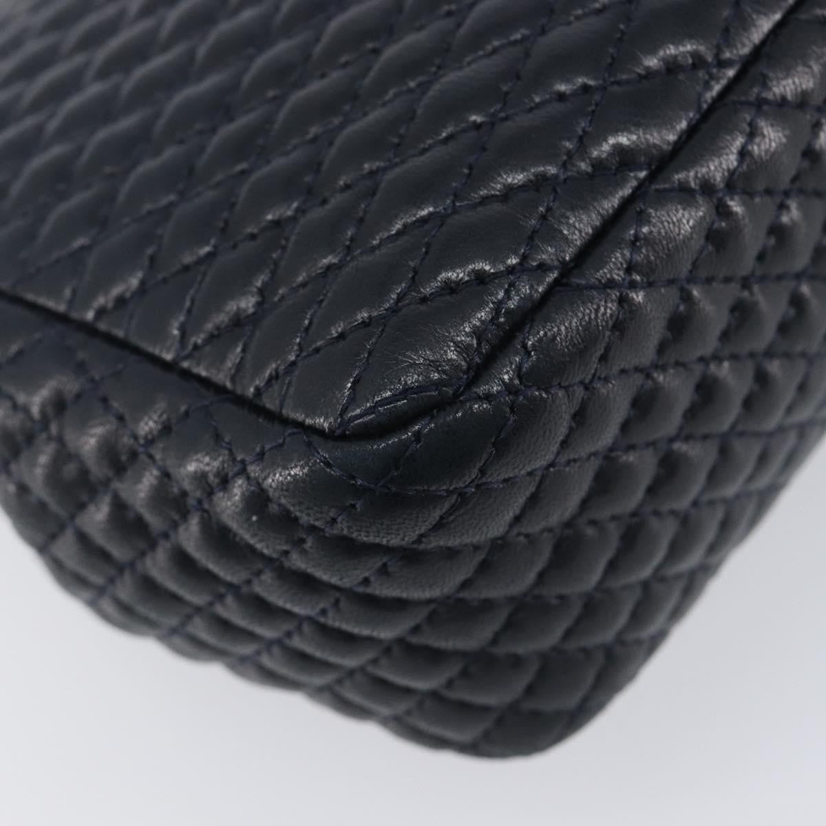 Bally Vintage Quilted Leather, Navy, Leather, Shoulder Bag