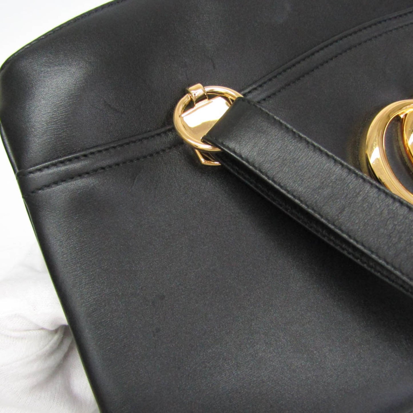 Gucci Arli Top Handle Leather, Black, Leather, Handbag