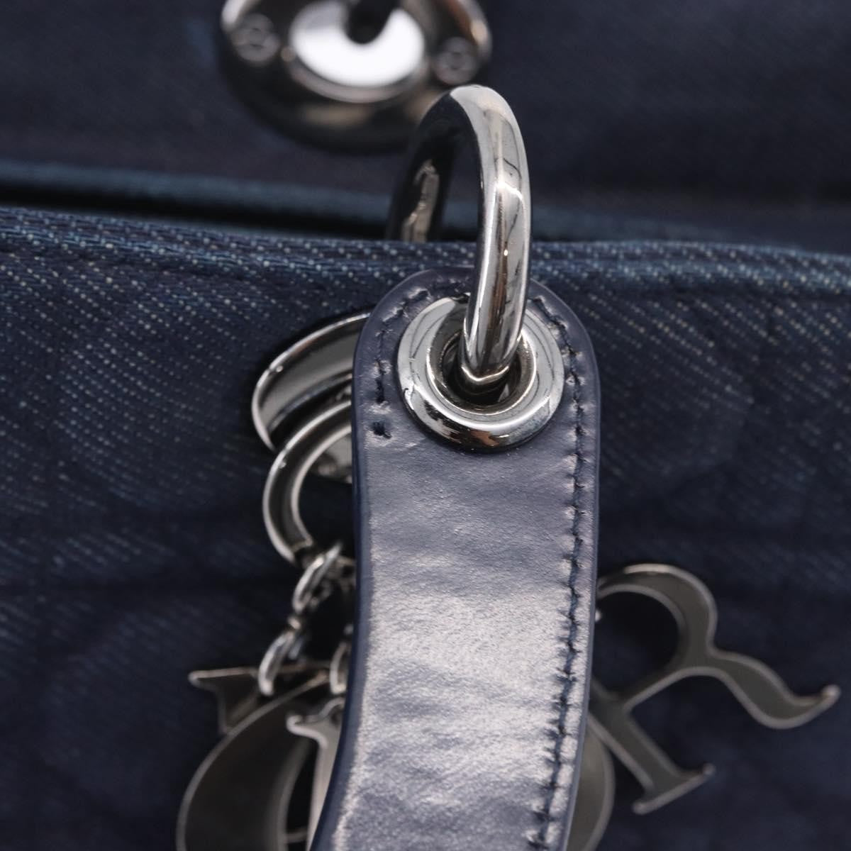 Christian Dior Lady Dior Denim, Blue, Denim, Handbag