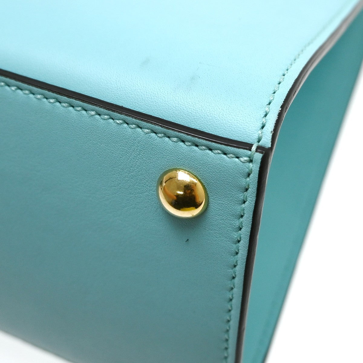 Gucci Padlock Top Handle Leather, Blue, Leather, Handbag