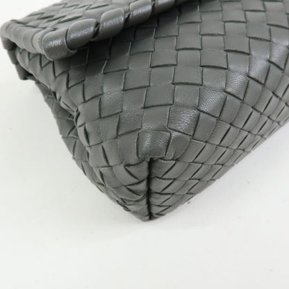 Bottega Veneta Olimpia Intrecciato Nappa, Gray, Leather, Crossbody Bag