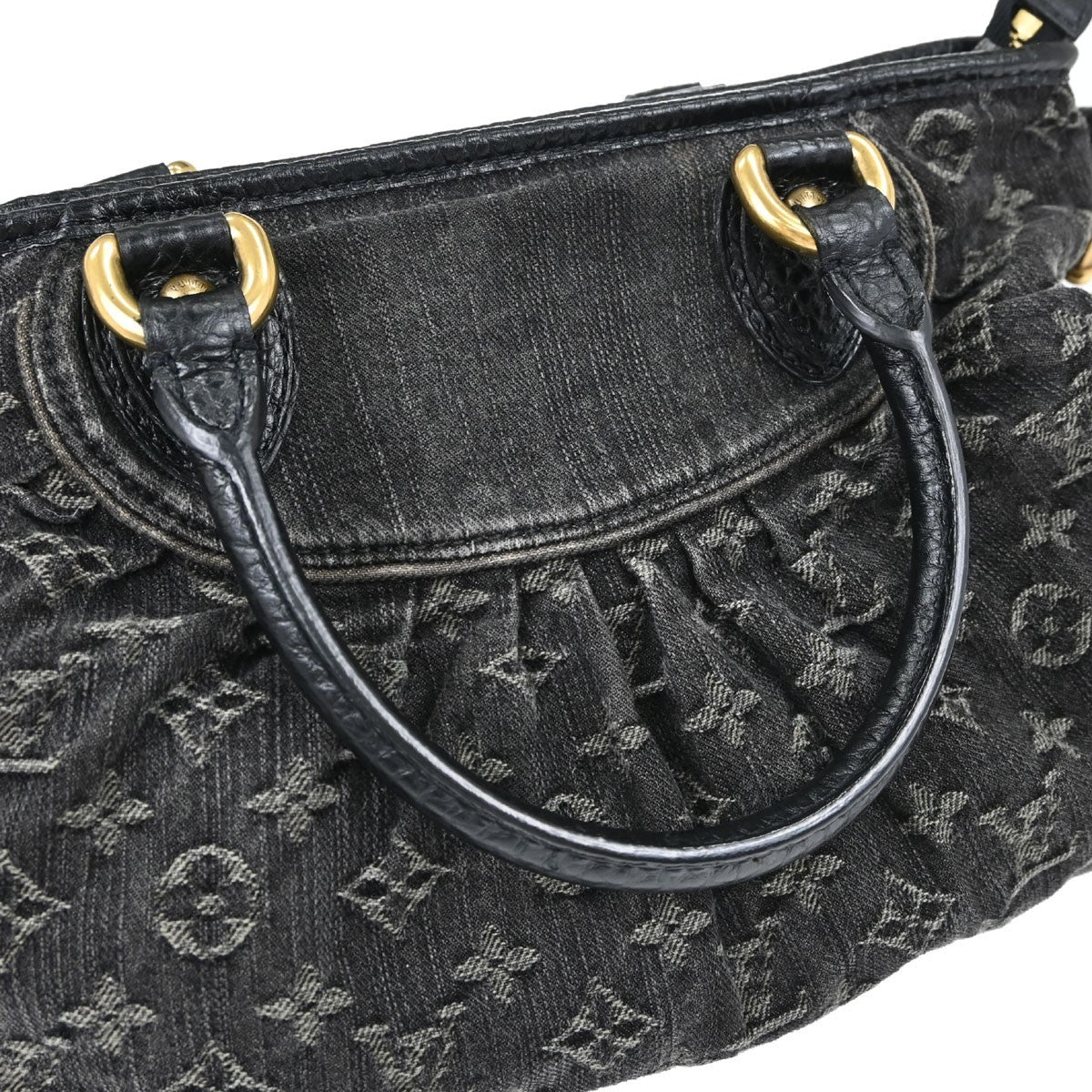 Louis Vuitton Neo Cabby Monogram Denim, Black, Denim, Handbag