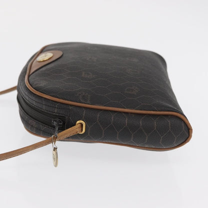 Christian Dior Vintage Honeycomb Canvas and Leather, Black, Canvas, Shoulder Bag