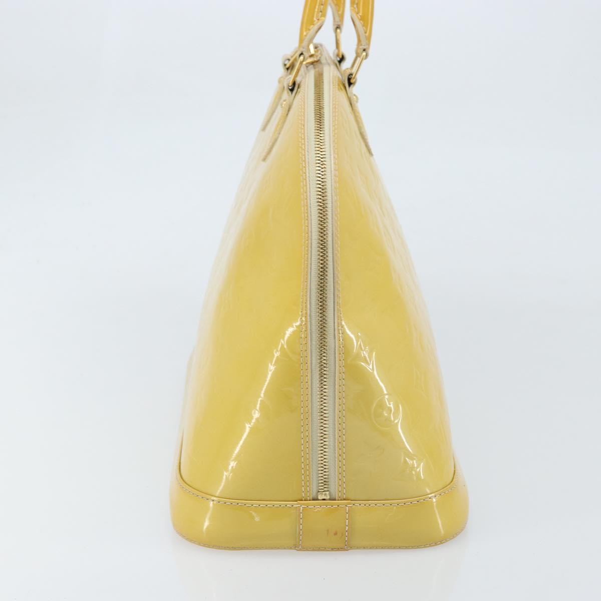 Louis Vuitton Alma Monogram Vernis, Yellow, Patent Leather, Handbag
