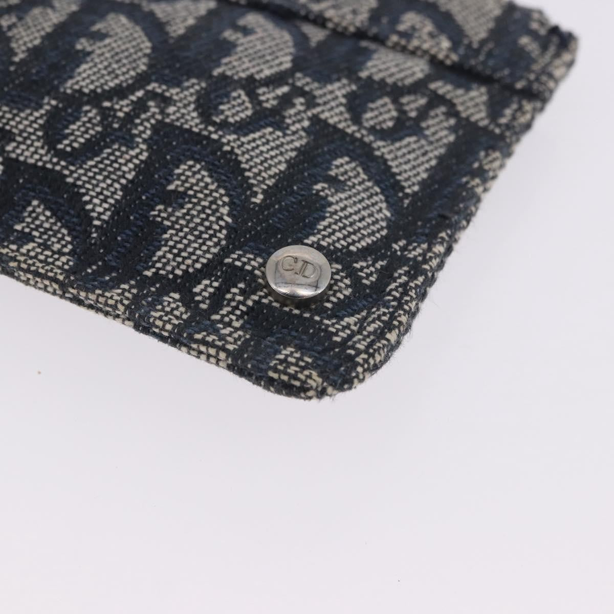 Christian Dior A5 Pouch Oblique Canvas, Navy, Canvas, Clutch