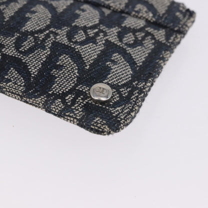 Christian Dior A5 Pouch Oblique Canvas, Navy, Canvas, Clutch