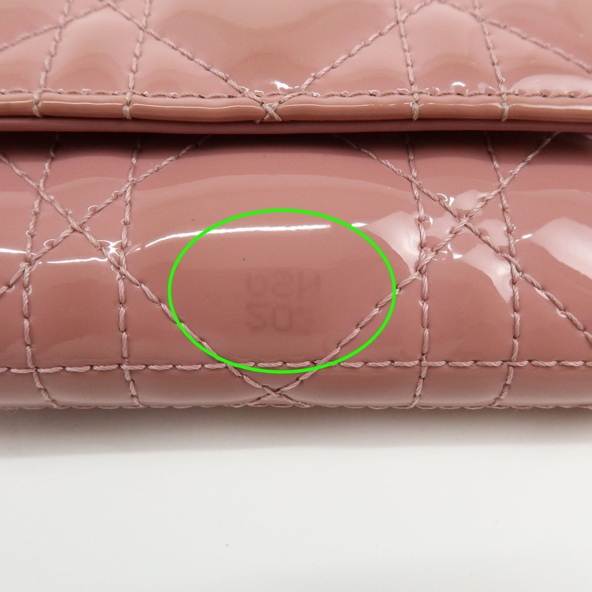 Christian Dior Lady Dior Cannage Quilt Leather, Pink, Patent Leather, Wallet