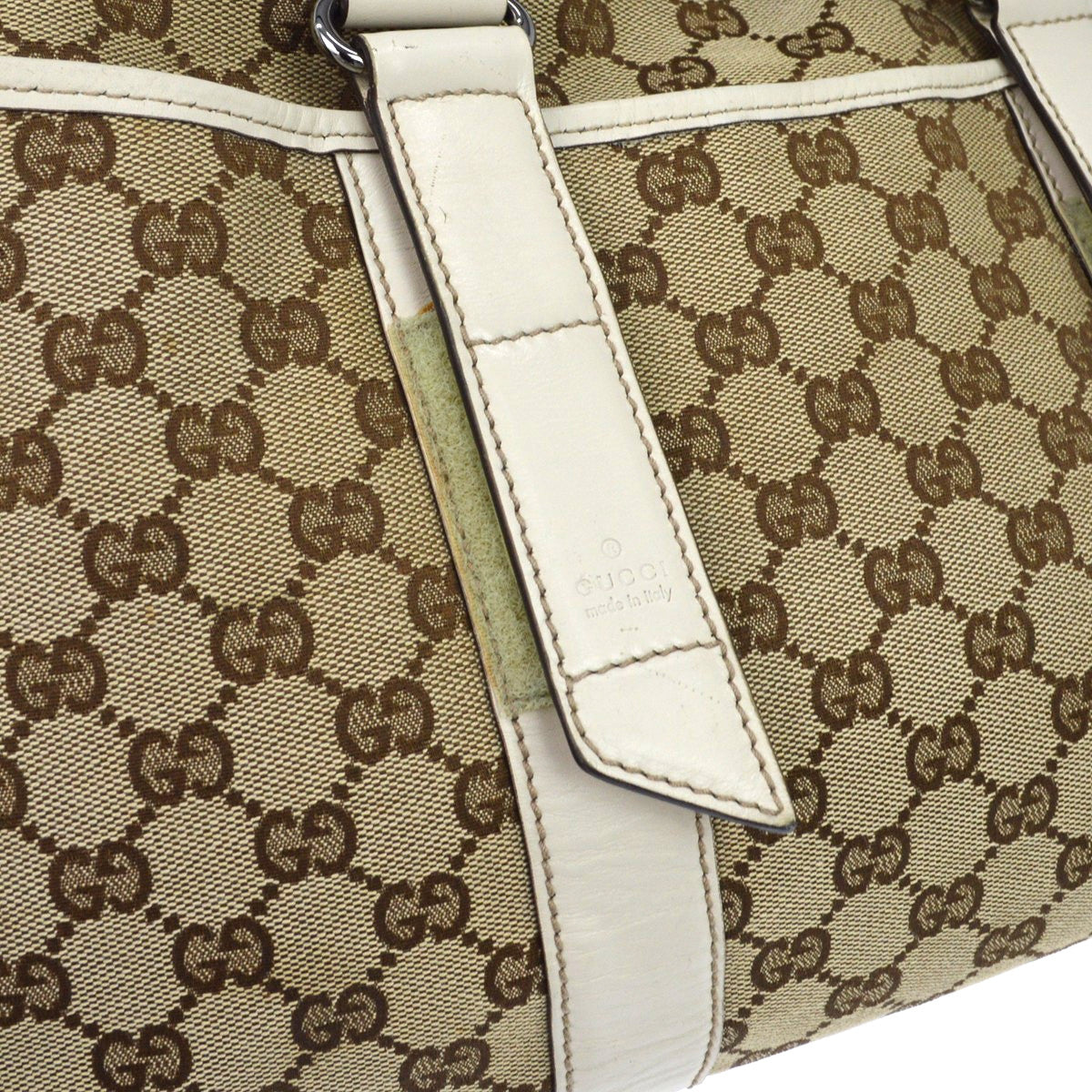 Gucci Belted GG Canvas with Perforated Leather, Beige, Canvas, Tote Bag
