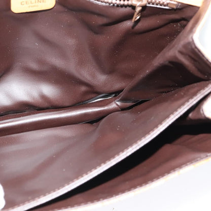 Celine Vintage Macadam Canvas and Leather, Beige, Canvas, Shoulder Bag
