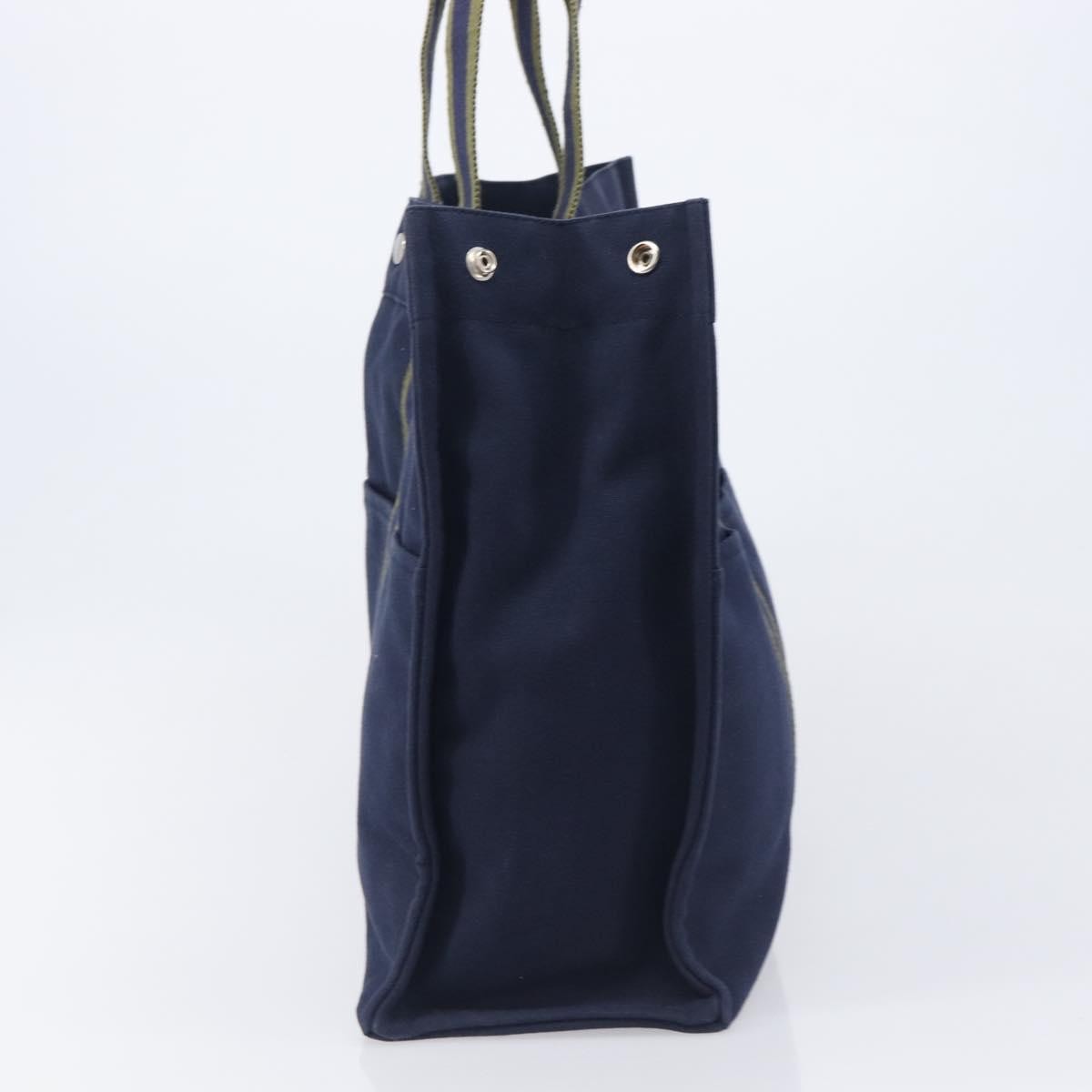 Hermes Fourre Tout Toile, Navy, Canvas, Tote Bag