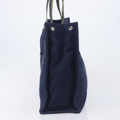 Hermes Fourre Tout Toile, Navy, Canvas, Tote Bag