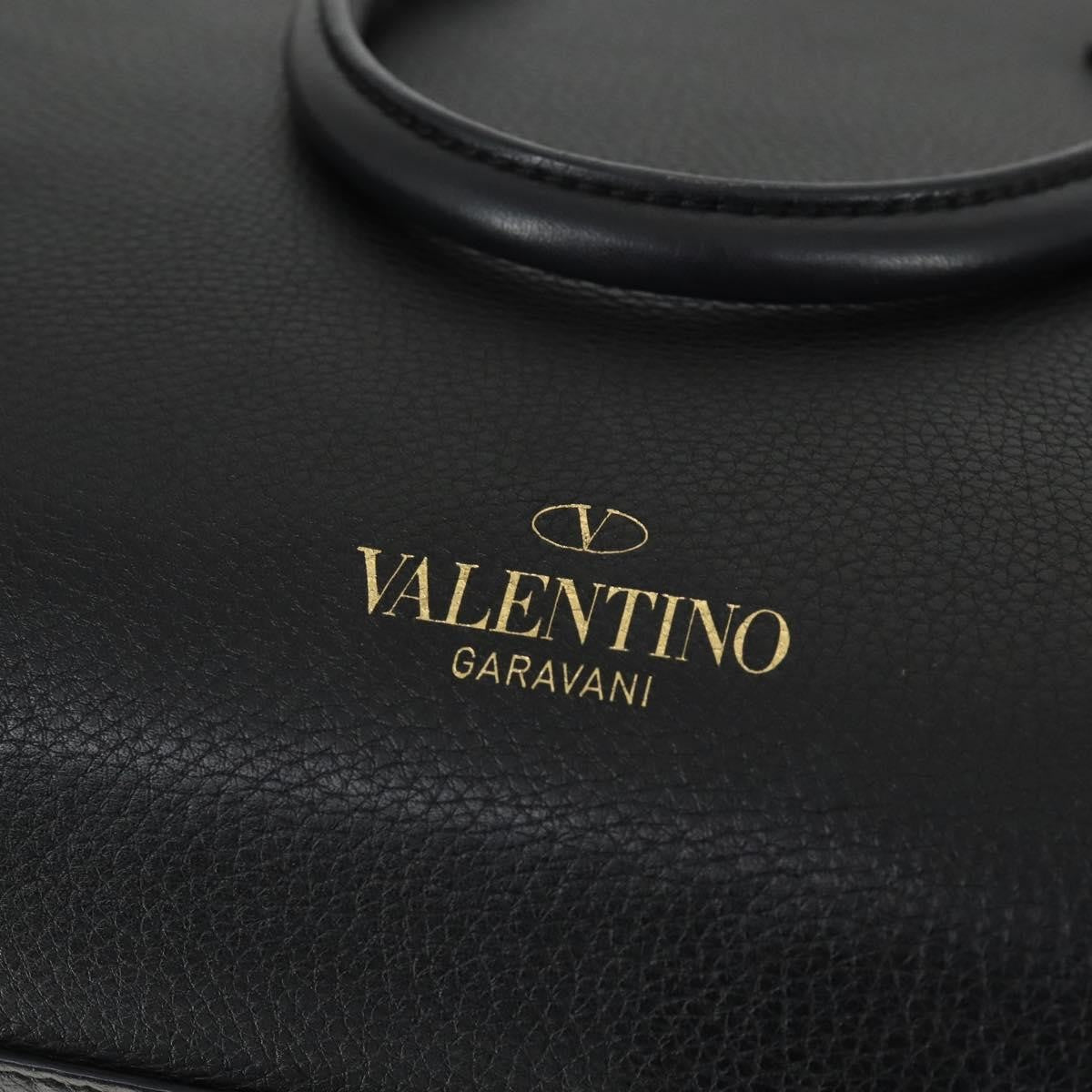 Valentino Garavani Rockstud Open Leather, Black, Leather, Tote Bag