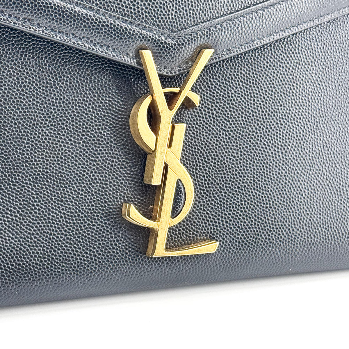 Saint Laurent Cassandra Chain Leather, Black, Leather, Shoulder Bag