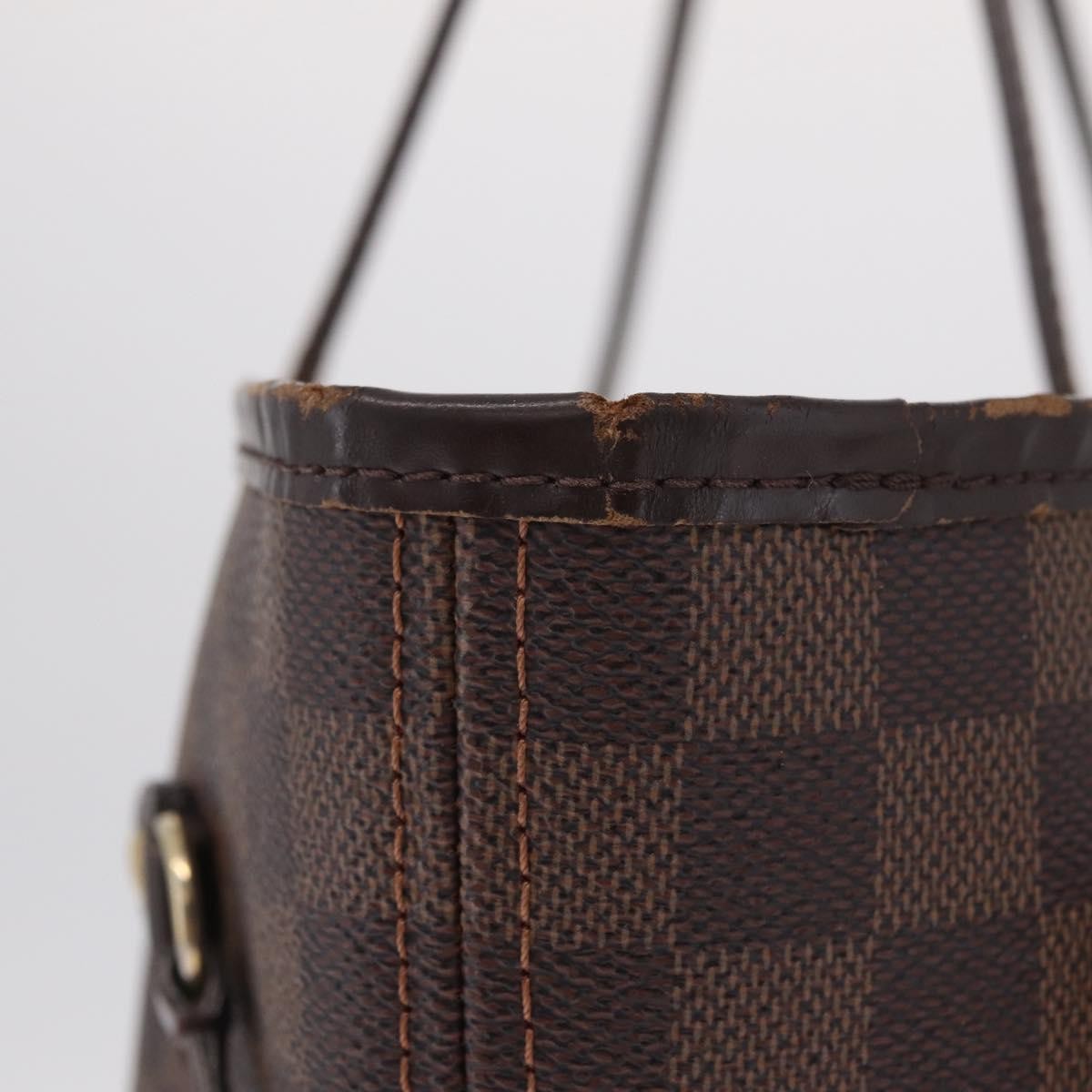 Louis Vuitton Neverfull Damier Ebene, Brown, Canvas, Tote Bag