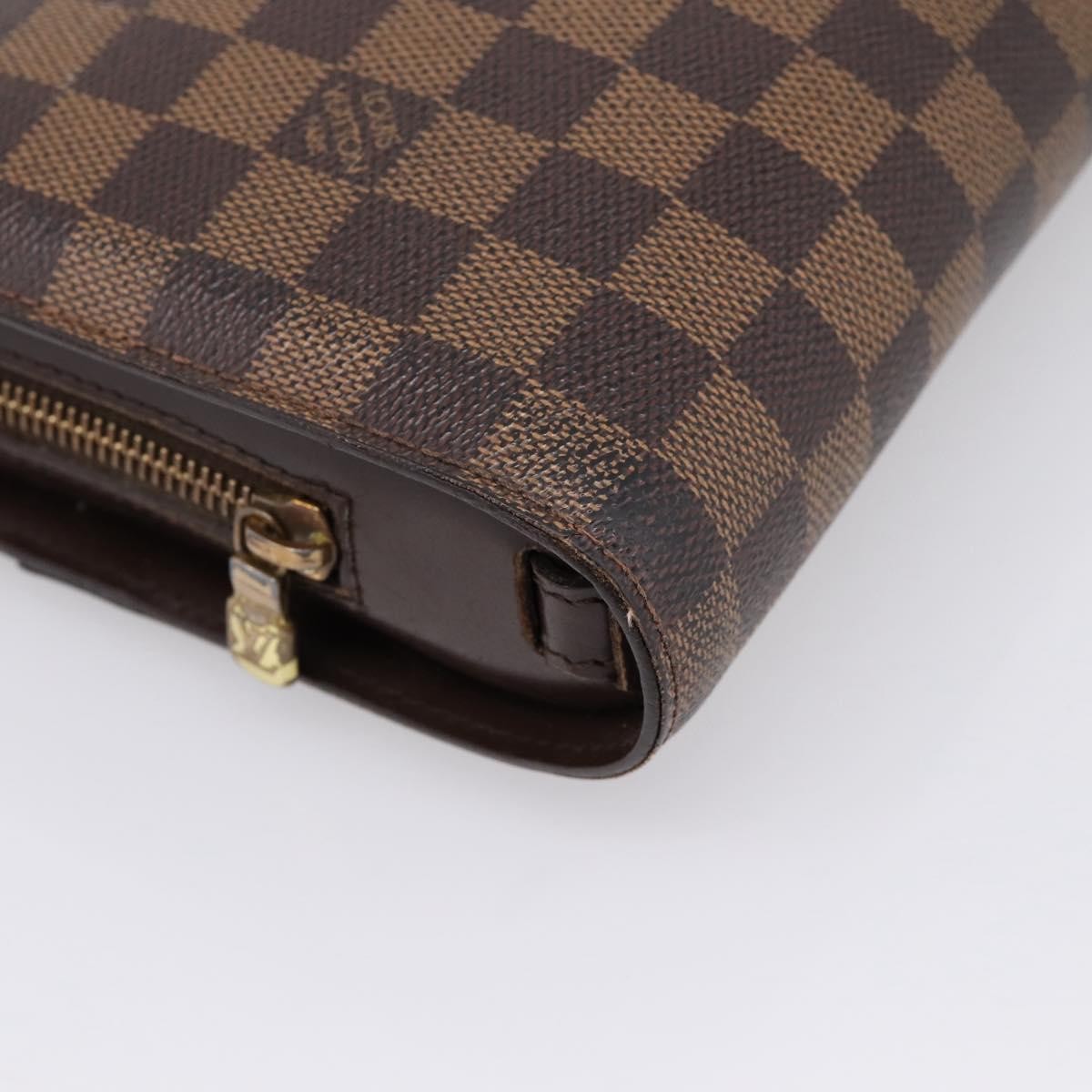 Louis Vuitton Pochette Saint Louis Damier, Brown, Canvas, Clutch