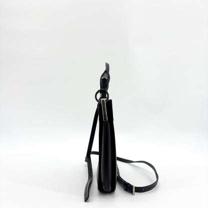 Prada Margit Calf Leather, Black, Calfskin, Shoulder Bag