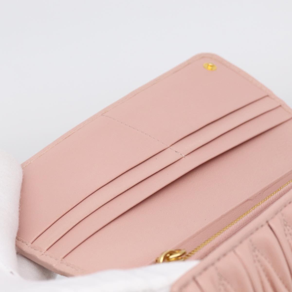 Miu Miu Matelasse Leather, Pink, Leather, Wallet