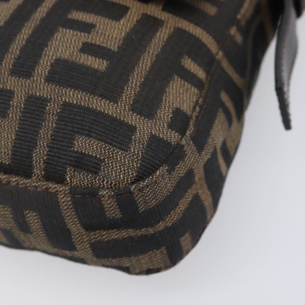 Fendi Mamma Baguette Zucca Jacquard Velvet, Brown, Canvas, Shoulder Bag