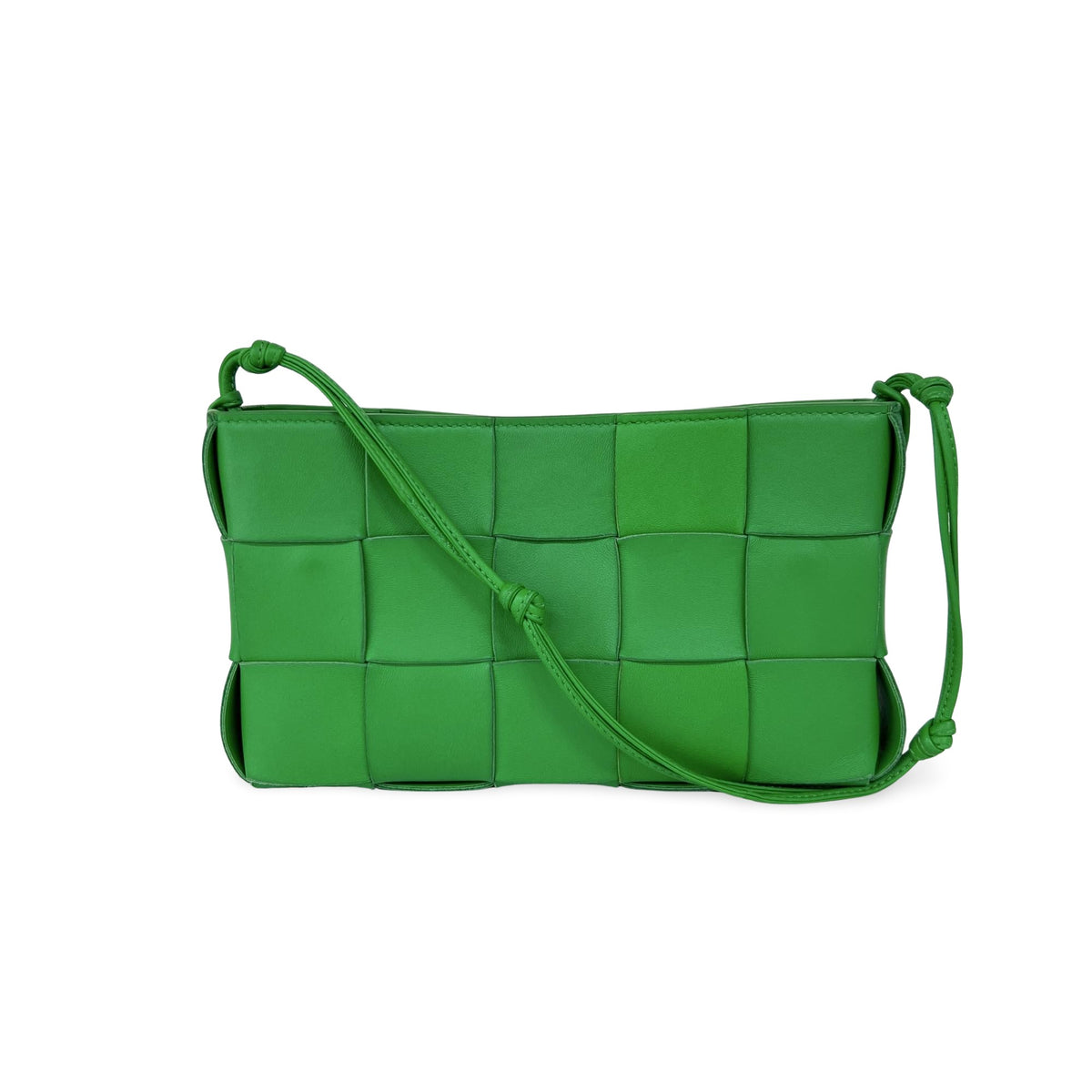 Bottega Veneta Cassette Maxi Intrecciato Leather, Green, Leather, Shoulder Bag