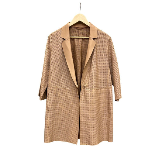 Brogden Leather Beige Perforated Coat