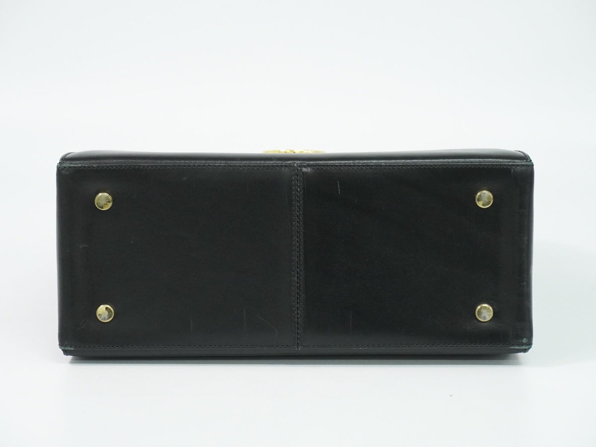 Salvatore Ferragamo Convertible Top Handle Leather, Black, Leather, Handbag