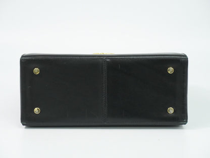 Salvatore Ferragamo Convertible Top Handle Leather, Black, Leather, Handbag