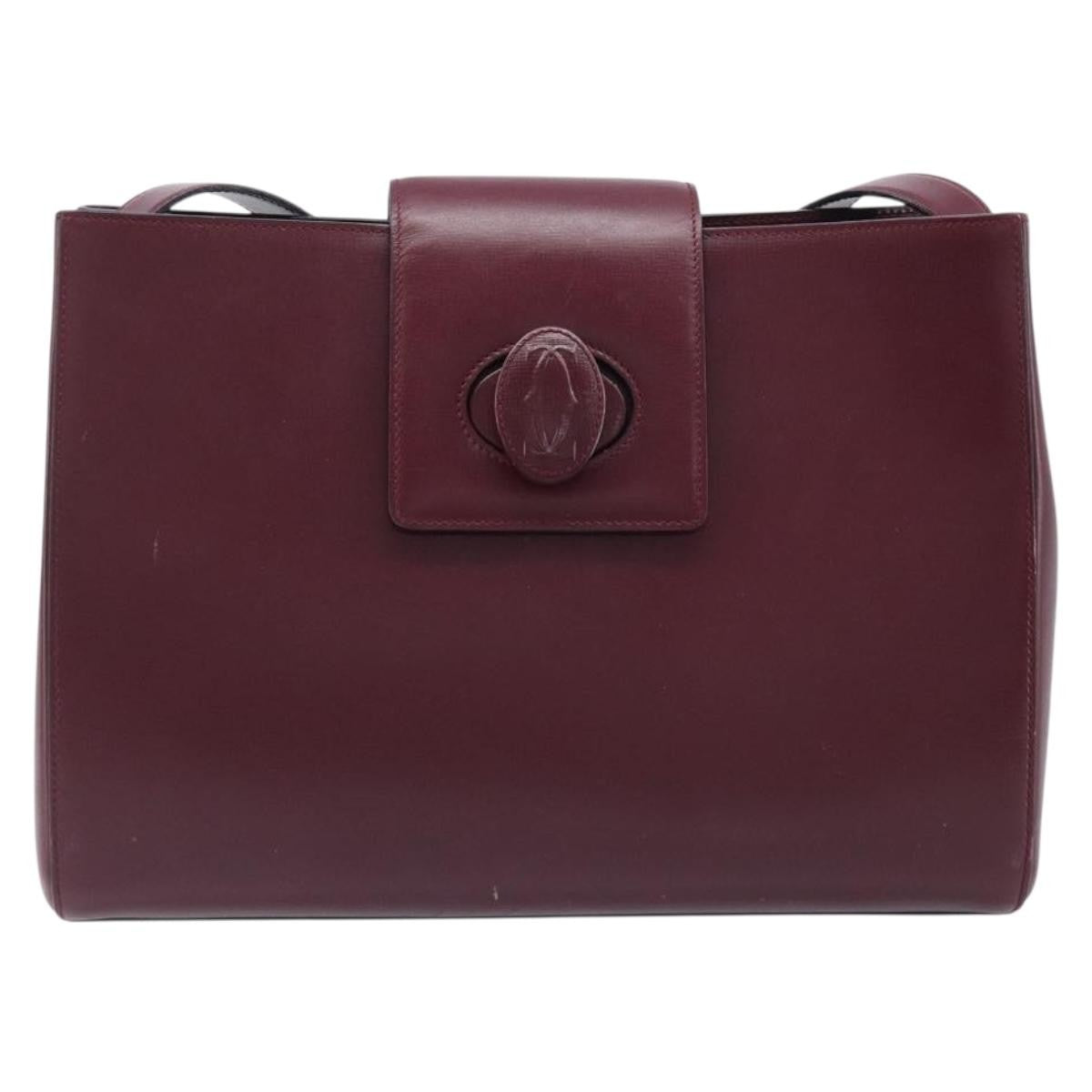 Cartier Must de cartier Leather, Burgundy, Leather, Shoulder Bag