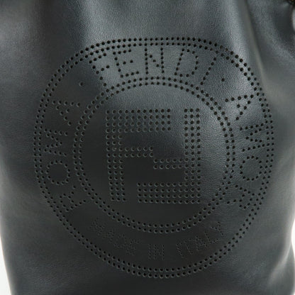 Fendi Mon Tresor Bucket Perforated Leather, Black, Leather, Handbag