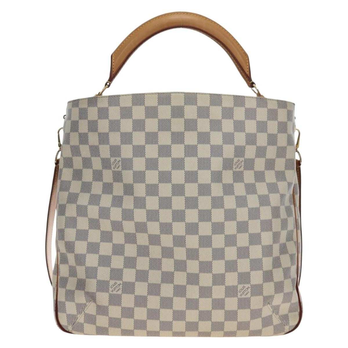 Louis Vuitton Soffi Damier Ebene, White, Canvas, Handbag