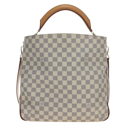 Louis Vuitton Soffi Damier Ebene, White, Canvas, Handbag