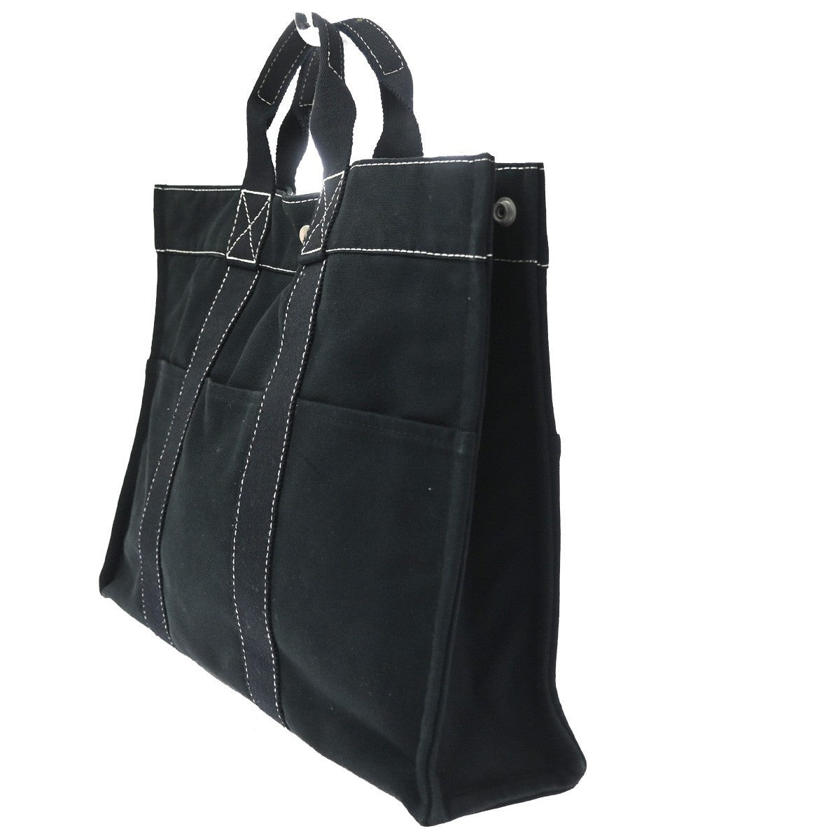 Hermes Fourre Tout Toile, Black, Cotton, Tote Bag