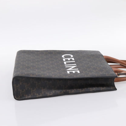 Celine Vertical Cabas Tote Triomphe Coated Canvas, Brown, Canvas, Tote Bag