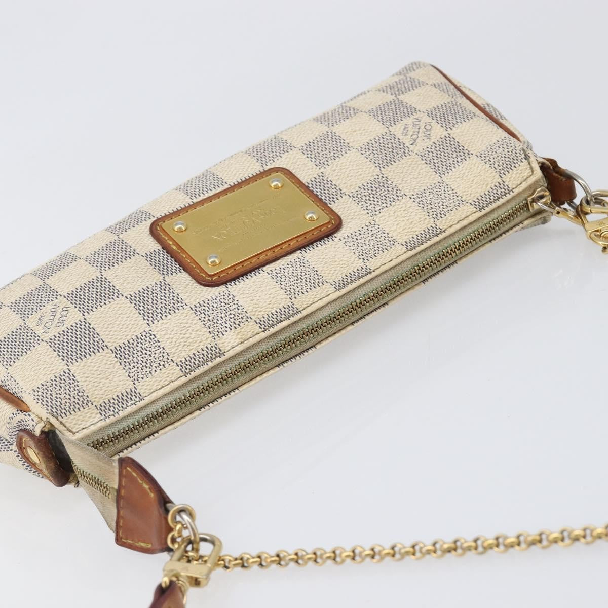 Louis Vuitton Eva Damier, White, Canvas, Handbag