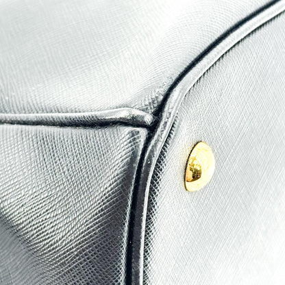Prada Galleria  Strap Leather, Black, Leather, Handbag