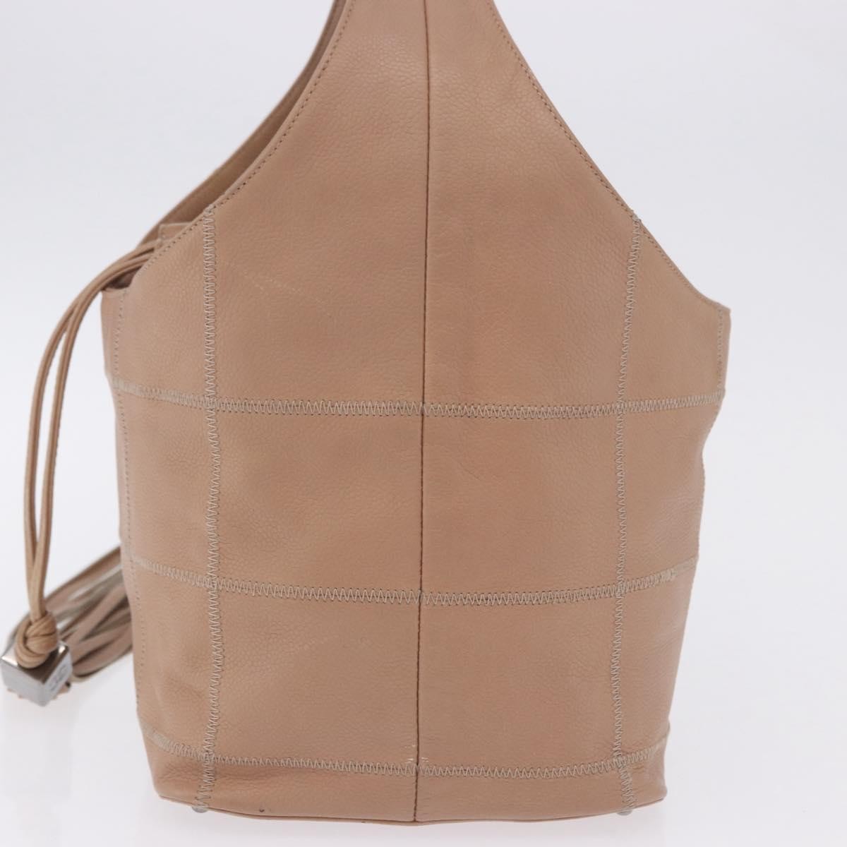 Chanel Square Stitch Tassel Hobo Quilted Leather, Beige, Leather, Handbag