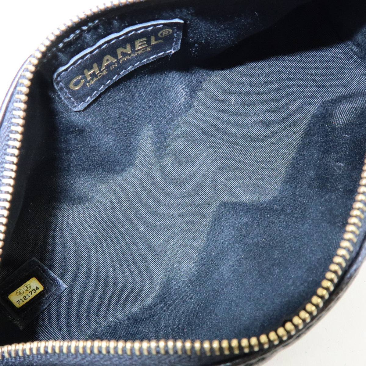 Chanel Chocolate Bar Cosmetic Quilted Lambskin, Black, Leather, Toiletry Case