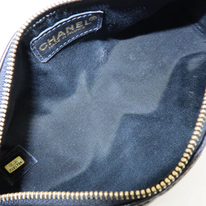Chanel Chocolate Bar Cosmetic Quilted Lambskin, Black, Leather, Toiletry Case