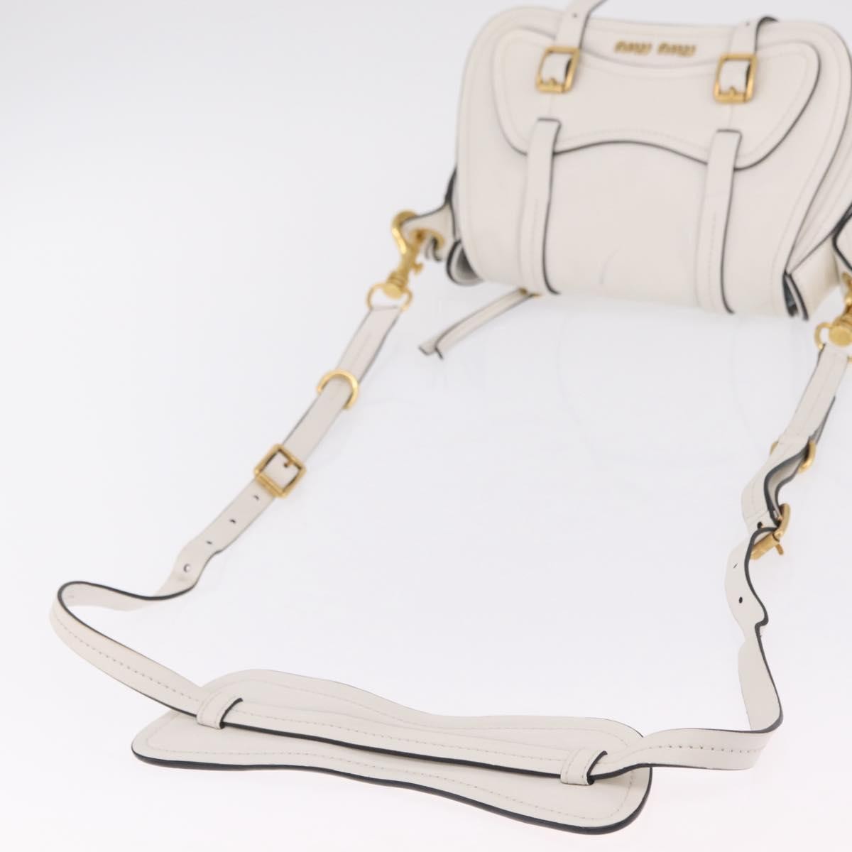 Miu Miu Grace Lux Leather, White, Leather, Shoulder Bag