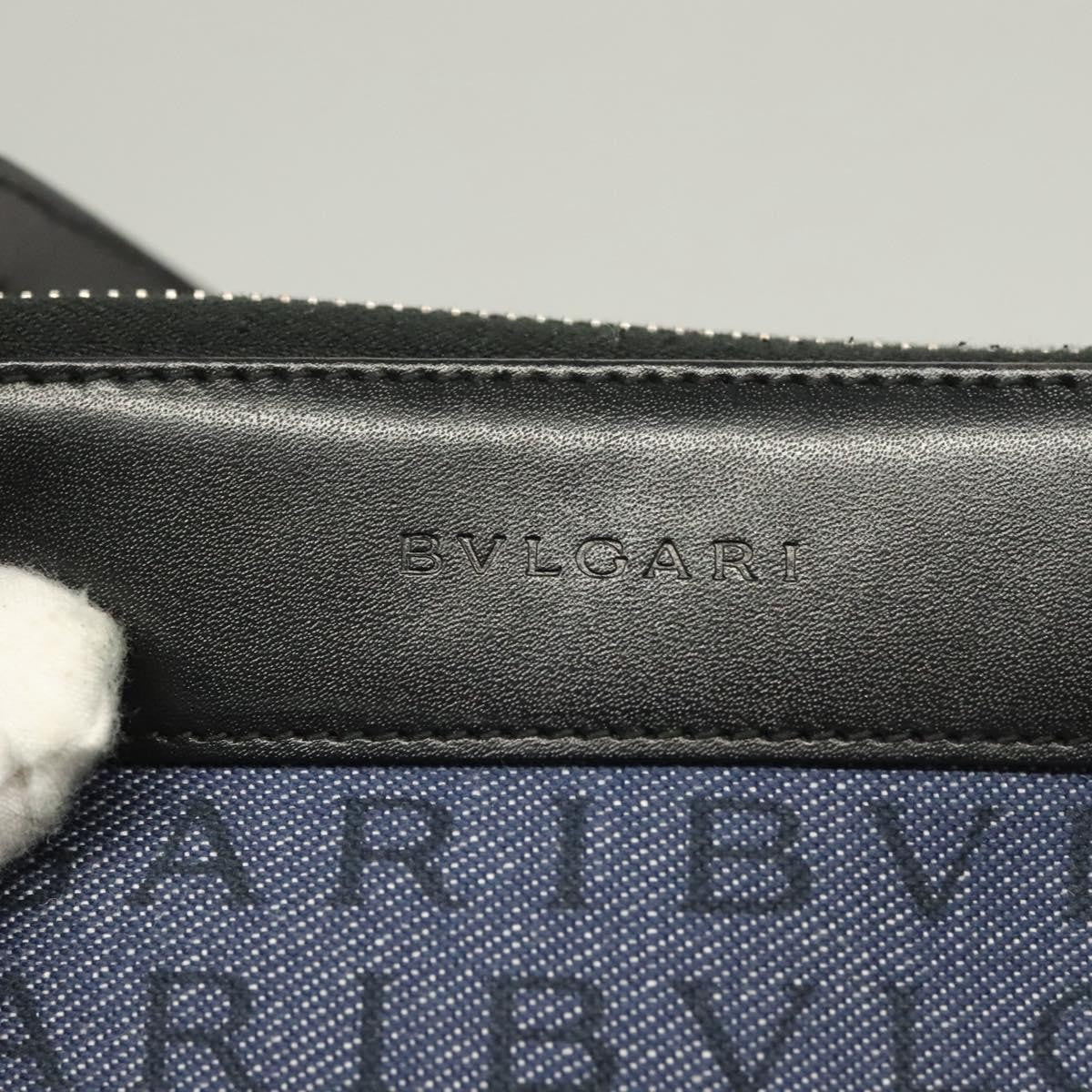 Bvlgari Logomania Canvas with Leather, Blue, Canvas, Shoulder Bag