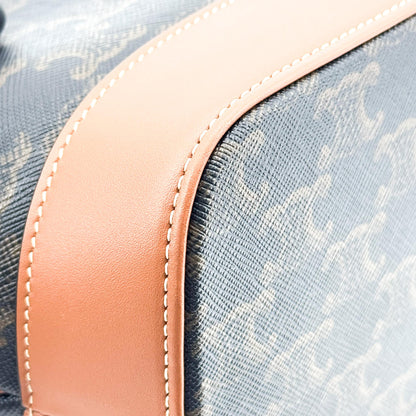 Celine Bucket Triomphe Coated Canvas, Black, Canvas, Shoulder Bag