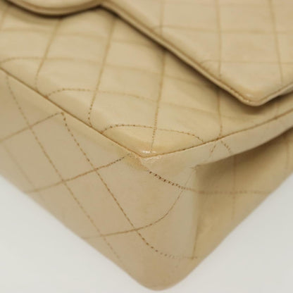 Chanel Vintage Square Classic Double Flap Bag Quilted Leather, BEIGE, LEATHER, Shoulder bag