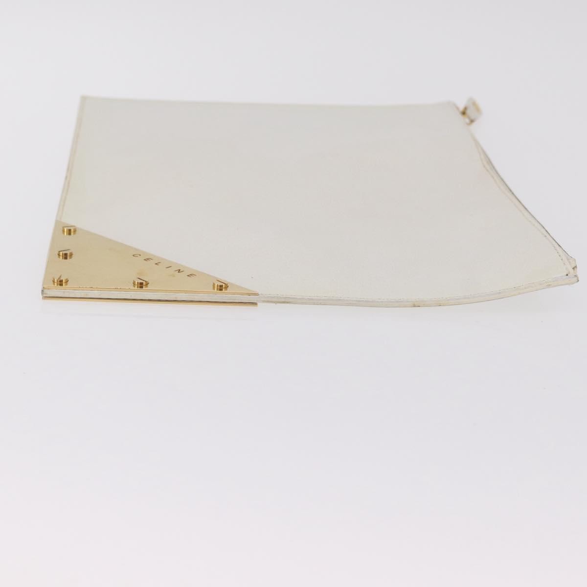 Celine Clutch Leather, White, Leather, Clutch
