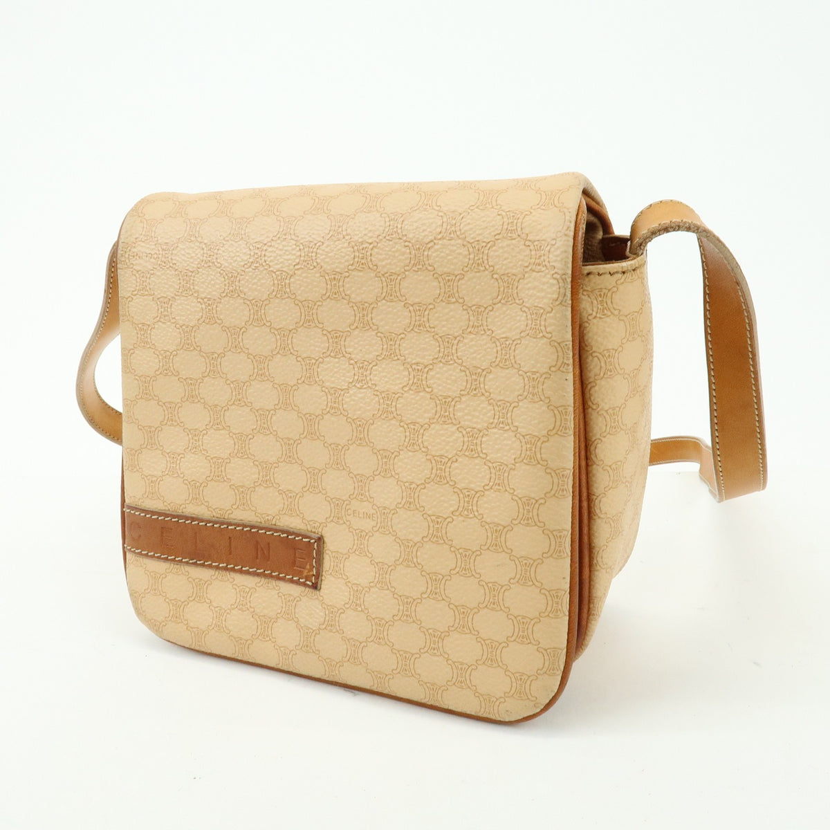 Celine Macadam Canvas and Leather, Beige, PVC, Tote Bag
